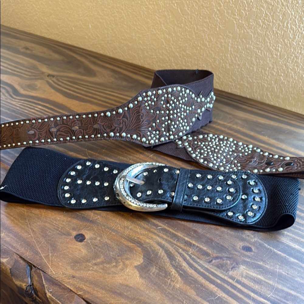 Studded Brown and Black Belts